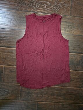 A New Day Womens Maroon Rounded Hem Athleisure Tank Top Large